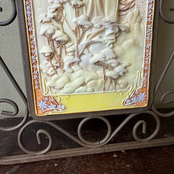 Four Seasons Winter Reproduction Ceramic & Metal Wall Decor - Picture 5 of 7